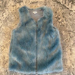 Splendid Faux Fur Vest- Blue